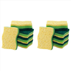 Non-Scratch Cellulose Household Kitchen Sponges, Dishes Sponge 10 Packages ,Multi-Use Dish Scrubber Sponge for Household