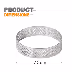 8 Pack Stainless Steel Tart Rings 2.4In,Perforated Cake Mousse Ring,Cake Ring Mold,Round Cake