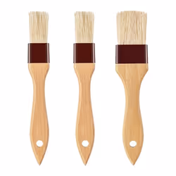 3Pcs Oil Brush for Cooking,Basting Brush-Pastry Brush,Bristles BBQ Brushes for Grill,Beech Wooden Handle Food Brush
