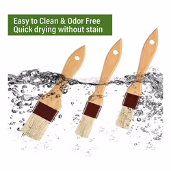 3Pcs Oil Brush for Cooking,Basting Brush-Pastry Brush,Bristles BBQ Brushes for Grill,Beech Wooden Handle Food Brush