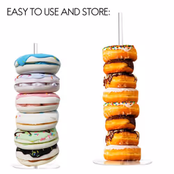2 Pieces Acrylic Donut Stands Clear Bagels 5.9 Inch Round Stand Holder Dessert Stand Table for Christmas Wedding Birthday