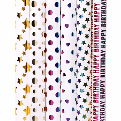 6 Pcs Sheets, Multicolor Colorful Wrapping Paper for Women Men, Birthday or Christmas, 50CM x 70CM