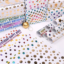 6 Pcs Sheets, Multicolor Colorful Wrapping Paper for Women Men, Birthday or Christmas, 50CM x 70CM
