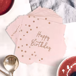 Happy Birthday Napkins 3-Ply Paper Napkins Pink Gold Table Decoration Children's Birthday Decoration
