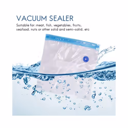 Sous Vide Bags 15Pack Reusable Electric Vacuum Food Storage Save Cooker with 1 Hand Pump,2 Size Sealed Bag,4 Clip