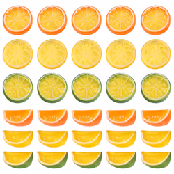 30Pcs 2in Artificial Lemon Slices,Simulation Decorative Fruit Wedding Ornament Festival Decor Photography Props