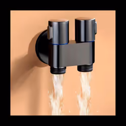 Mini Multi-Function Faucet Brass 1 Into 2 Out Dual Control Washing Machine Chrome Tap for Washing Machine and Toilet-B