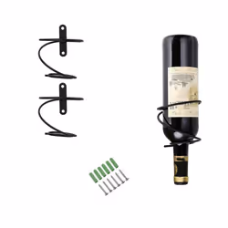 Metal Wine Rack Wine Holder - Wall Decor Art - Included Mounting Screws and Anchors