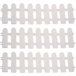 3Pc 50X13cm White Plastic Tree Fence Courtyard Indoor Garden Fence Kindergarten Flower Garden Vegetable White Decor