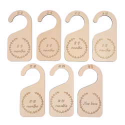 7Pcs Wooden Baby Dividers, to 24 Months Baby Cloth Organizer By Age Nursery Infant Divider Gift