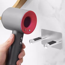 Hair Dryer Holder, Wall Mount Drill-Free Hair Dryer Rack, Multifunctional Hair Blower Storage Organizer for Bathroom Washroom