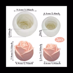 2 Pcs Bloom Flower Shape Silicone Mold, Chocolate Cake Soap Candy Pastry Candle Dessert Mousse Silicone Mold