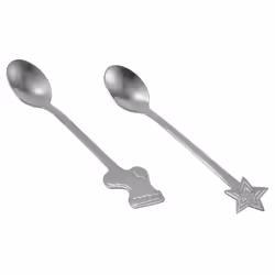 16Pcs Stainless Xmas Coffee Spoons Dessert Spoon Tableware Kitchen New Year Gifts Silver
