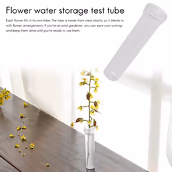 Floral Tube 100-Pack Flower Tube, Flower Vials, Floral Water Tube for Flower Arrangements,Clear Plastic,0.6 x 0.6 x 2.8