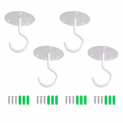Ceiling Hooks for Hanging Plants,Metal Heavy Duty Wall Hangers for Planters, Include Professional Drywall Anchors 4-Pack