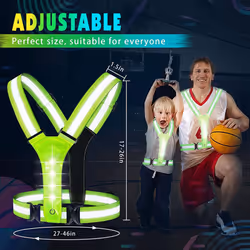 LED Reflective Running Vest,Adjustable Elastic Running Safety Gear LED Light Up Vest Perfect for Running,Walking,Cycling