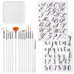 Alphabet Cake Stamp Tools, Fondant with Decorating Brushes,Numbers Fondant Mold for Cookie Cake Decorating