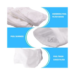 , 20-Pack Pool Filter Basket Saver Socks, Reusable Ultra-Fine Mesh Sock Filter Pool Debris Catcher