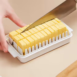 2X Butter Cutting Storage Box Butter Dish Cutter with Lid Transparent Cheese Slicer Tray Container Household Tool 1