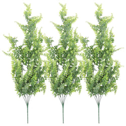 3 Pcs Artificial Hanging Ferns Plants Vine Ivy Boston Fern Hanging Plant Outdoor UV Resistant Plastic Plants