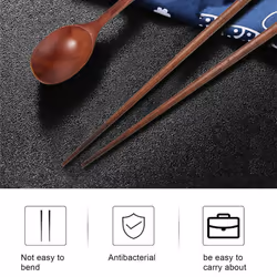 Handmade Jujube Tree Wooden Korean Dinnerware Combinations Utensil,5 Spoons and Chopsticks