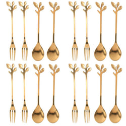 Tableware Coffee Spoon Fork,16 Pack Little Espresso Spoon and Appetizer Dessert Forks Set