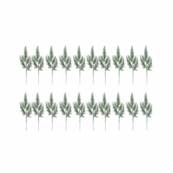 20PCS Artificial Green Cypress Tree Leaf Pine Needle Leaves Branch Christmas Wedding Home Office Hotel Decoration B