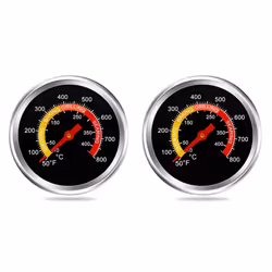 2X Grill Thermometer Smoker Temperature Gauge Charcoal Grill Pit Smoker Thermometer Heat Indicator for Meat Cooking