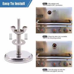 2X Grill Thermometer Smoker Temperature Gauge Charcoal Grill Pit Smoker Thermometer Heat Indicator for Meat Cooking