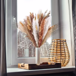 CNNOTEPAD 80Pcs Boho Decor White and Natural Color Pampas Grass,17 Inch Flowers