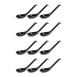 Soup Spoons,12 Pcs Japanese Style Spoons Rice Spoons Chinese Asian Soup Spoons with Long Handle