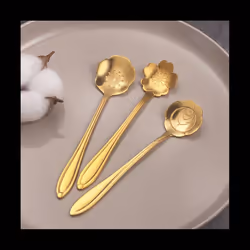 16Pcs Flower Spoon Coffee Teaspoon Set Stainless Steel Flower Dessert Spoon Sugar Spoon for Tableware Kitchen Cafe Bar