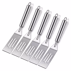 5 Pieces of Mini Spatula 9.8 Inch Stainless Steel Cooking Spatula Comfortable Handle, Elegant Ergonomic Handle