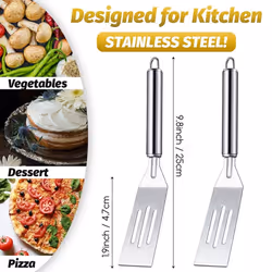 5 Pieces of Mini Spatula 9.8 Inch Stainless Steel Cooking Spatula Comfortable Handle, Elegant Ergonomic Handle
