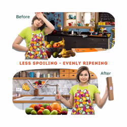 Macrame Fruit Hammock for Kitchen Under Cabinet, Hammock Fruit Holder Net and Hook for Hanging Fruit Basket
