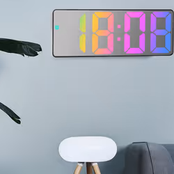 Digital Alarm Clock Colorful LED Screen Display Modern Desktop Clock LED Clocks