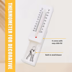 Hide A Key Outdoor, Thermometer Decorative Hide A Key Diversion Hidden Compartment Secret Hidden Storage, Outdoor 2Pcs