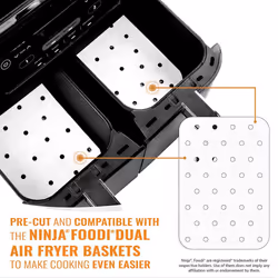 200x Fryer Paper, Parchment Paper Liners for Ninja Foodi Dual DZ201,DZ401 Liners Paper