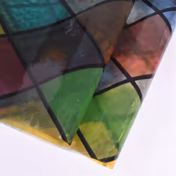 Privacy Window Film, Stained Glass Rainbow Window , Glue Free 3D Decorative Window Stickers for Home, Office 60cm