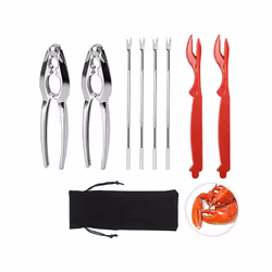 Crab Crackers and Tools, Lobster - 2 Crab Leg Crackers and 4 Crab Leg Forks Sturdy & Durable & Rustproof &Reusable