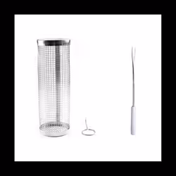 Portable Rolling Grilling Basket BBQ Net Tube Stainless Steel BBQ Cylinder Suitable for All Kinds Of Vegetables French-B
