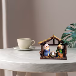 Christmas Nativity Scene Crib Figurine Set with Nursery Figurine Statue Christmas Table Decorations