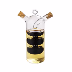 2-In-1 Double Layer Bottle Sauce Oil Vinegar Glass Bottle Condiment Seasoning Sealed