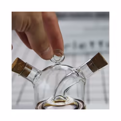 2-In-1 Double Layer Bottle Sauce Oil Vinegar Glass Bottle Condiment Seasoning Sealed