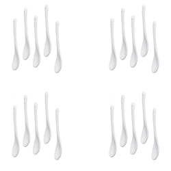 20PCS White Porcelain Egg Spoons Ceramic Spoons Coffee Spoon Dessert Spoon Mocha Dip Serving Spoon
