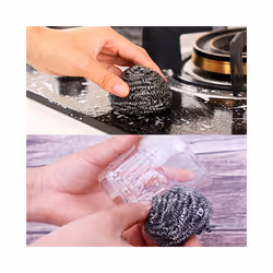 48 PCS Stainless Steel Sponges Scrubbers, Utensil Scrubber Scouring Pads Ball for Removing Rust Dirty Cookware Cleaner