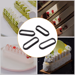 12 Pieces Oval Tart Rings Heat-Resistant Perforated Cake Mousse Ring Non Stick Bakeware Tart Mini Cake Mold Cake Rings