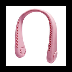 Mini Neck Fan Portable Hanging Neck Fan 1200MAh Bladeless Mute Fans Air Conditioning Cooler for Sports Fan Pink
