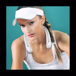 Mini Neck Fan Portable Hanging Neck Fan 1200MAh Bladeless Mute Fans Air Conditioning Cooler for Sports Fan Pink