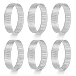 Circular Stainless Steel Porous Tart Ring Bottom Tower Pie Cake Mould Baking ToolsHeat-Resistant Perforated Cake Mousse